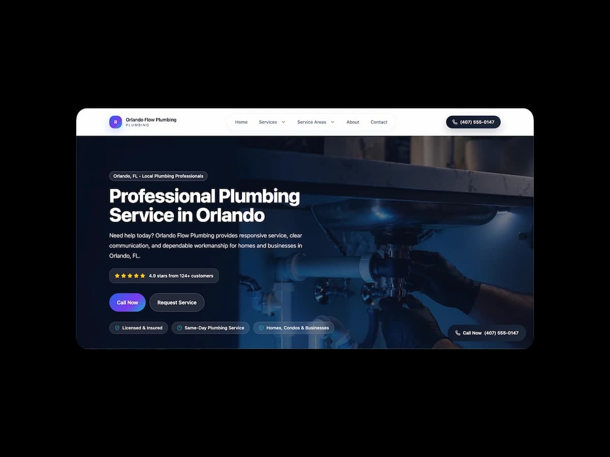 Plumbing website system